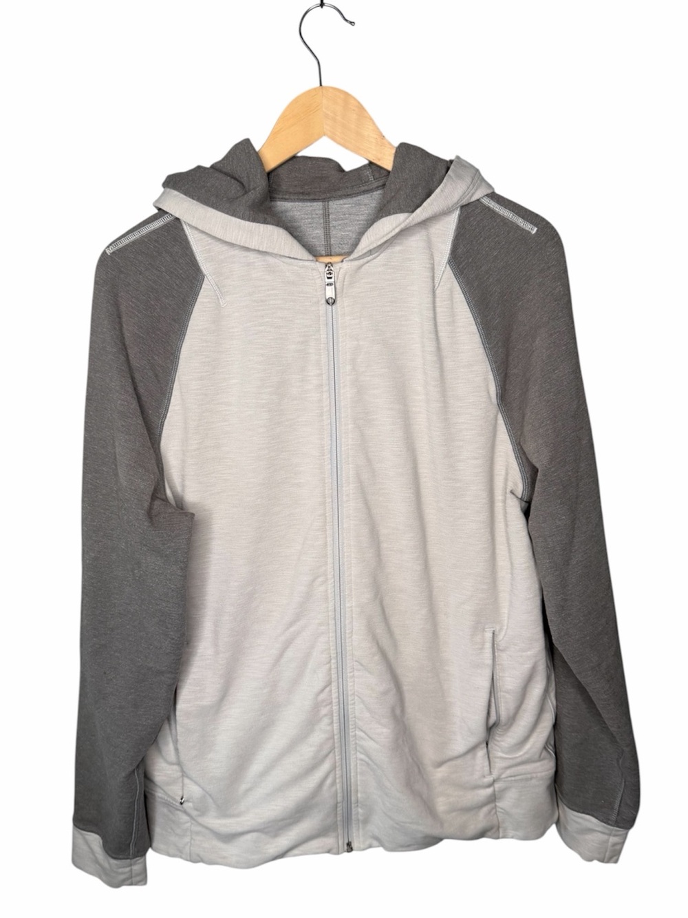 Lululemon Heather Grey Colorblock Full Zip Hoodie